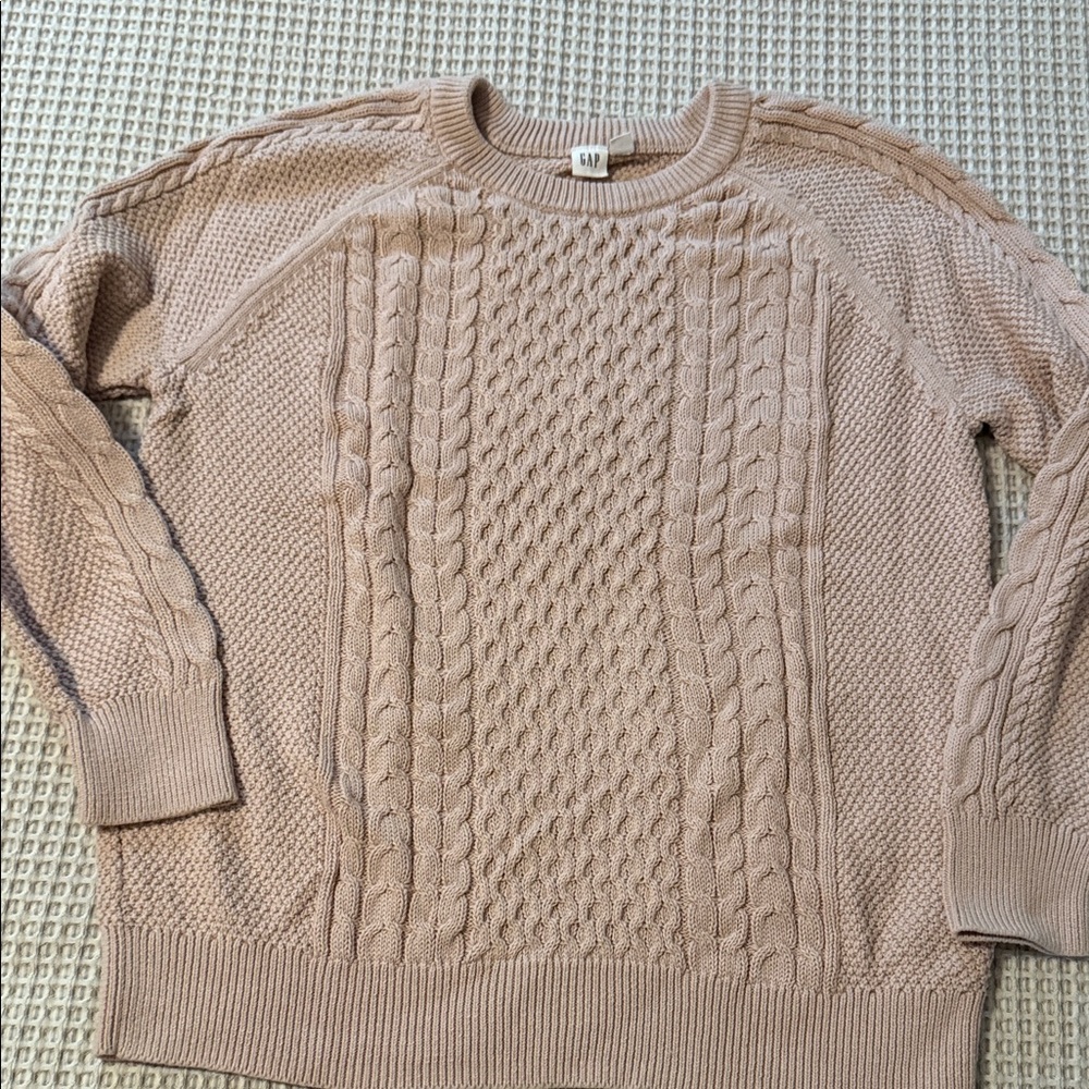 GAP Women's Cable Knit Sweater - soft rose color…smoke free home…cotton